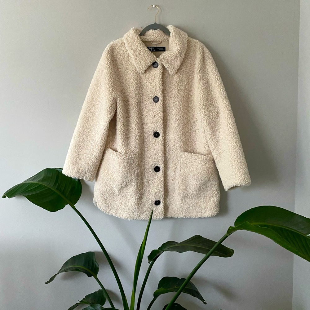 Zara Sherpa Fleece Teddy Coat